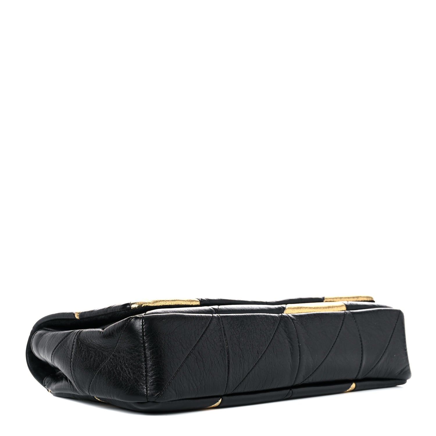 Saint Laurent Metallic Lambskin Calfskin Patchwork Monogram Medium Jamie Black Gold 3 of 10