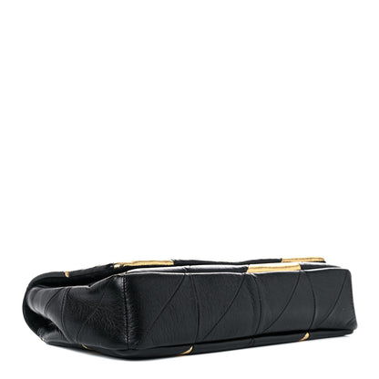 Saint Laurent Metallic Lambskin Calfskin Patchwork Monogram Medium Jamie Black Gold 3 of 10