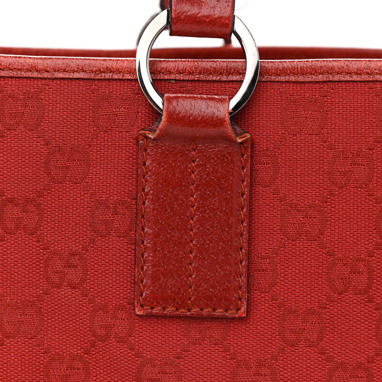 Gucci Monogram Medium Tote Red 15 of 17