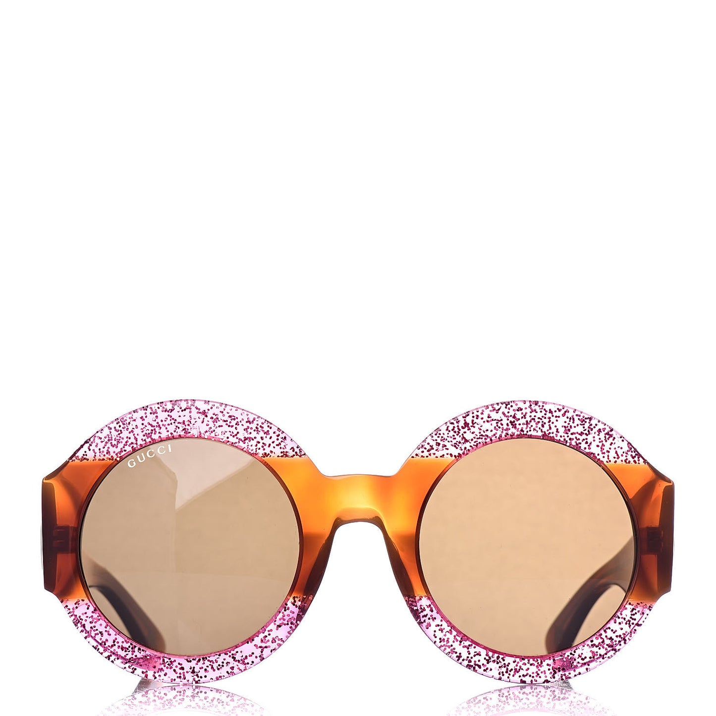 Acetate Round GG0084S Sunglasses Glitter Fuchsia