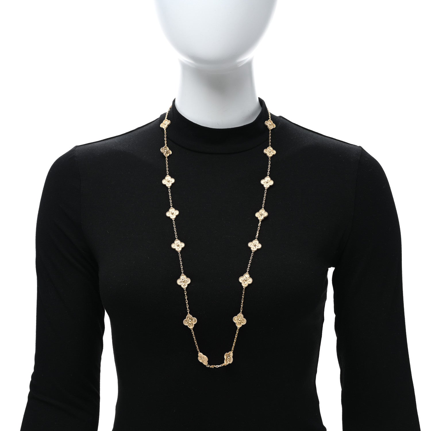 Van Cleef & Arpels VAN CLEEF & ARPELS 18K Yellow Gold 20 Motifs Vintage Alhambra Necklace 2 of 5