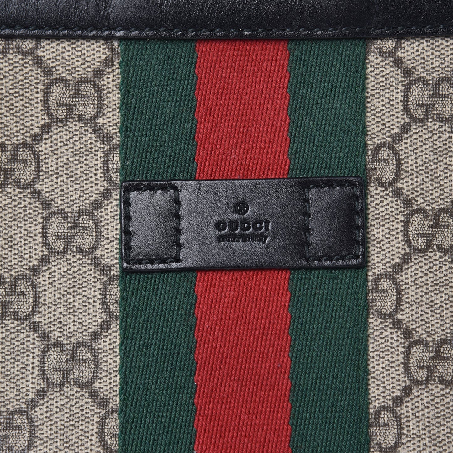 GG Supreme Monogram Web Messenger Bag Black