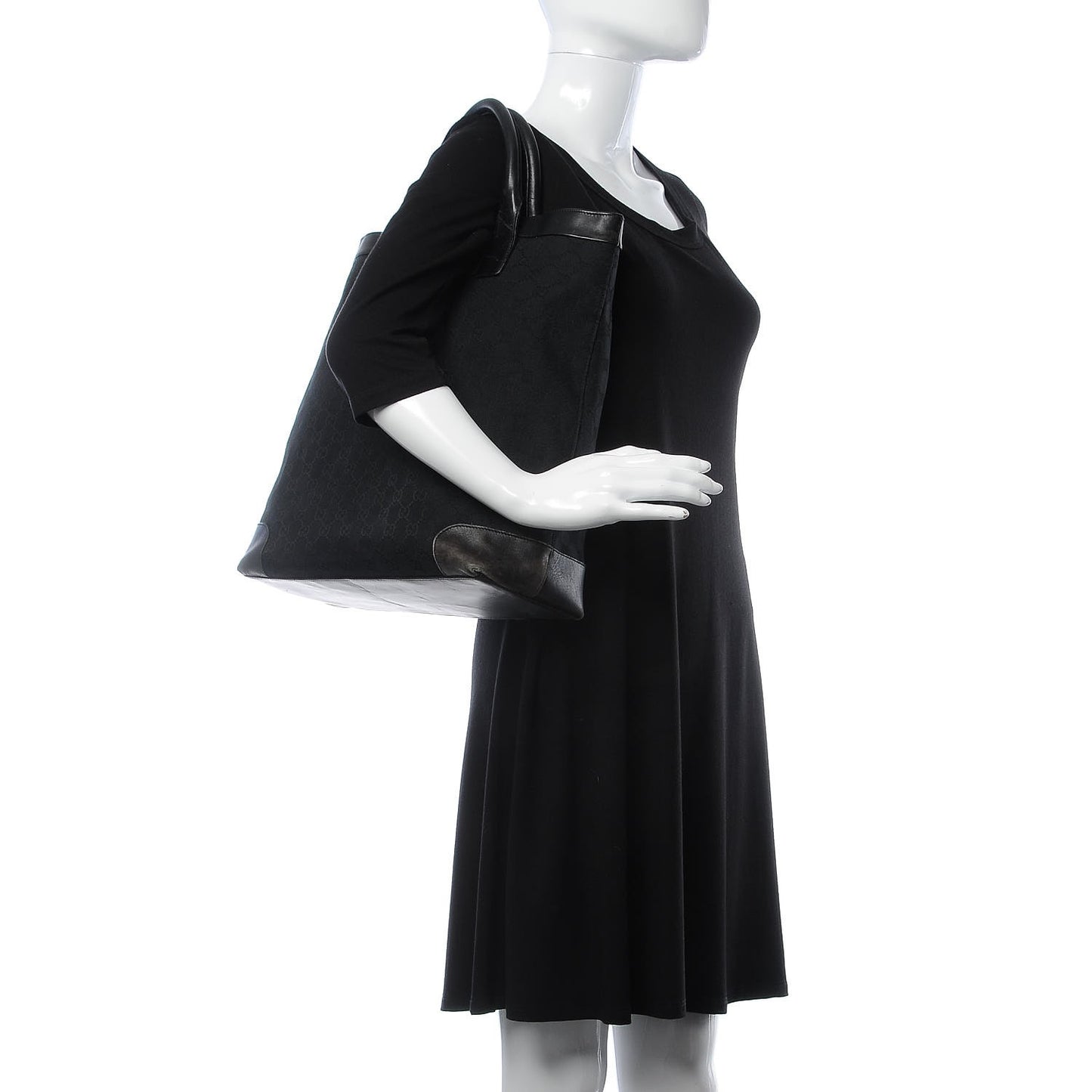 GG Plus Monogram Vertical Tote Black