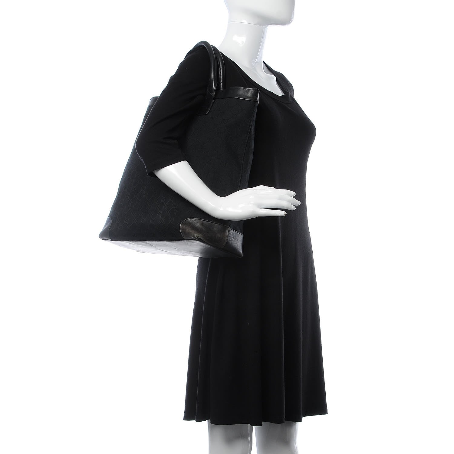 Gucci GG Plus Monogram Vertical Tote Black 2 of 14