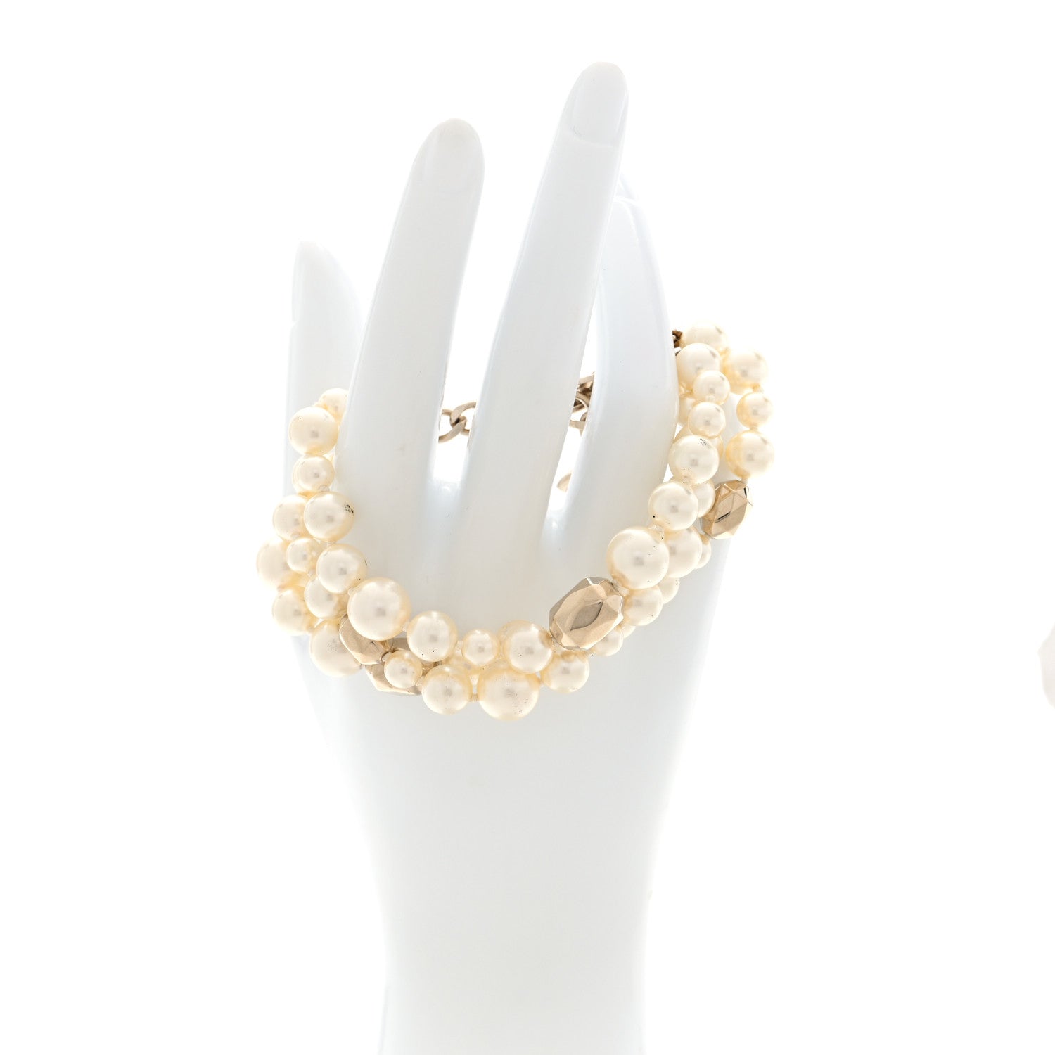Chanel Pearl CC Multi Strand Bracelet Gold 2 of 5