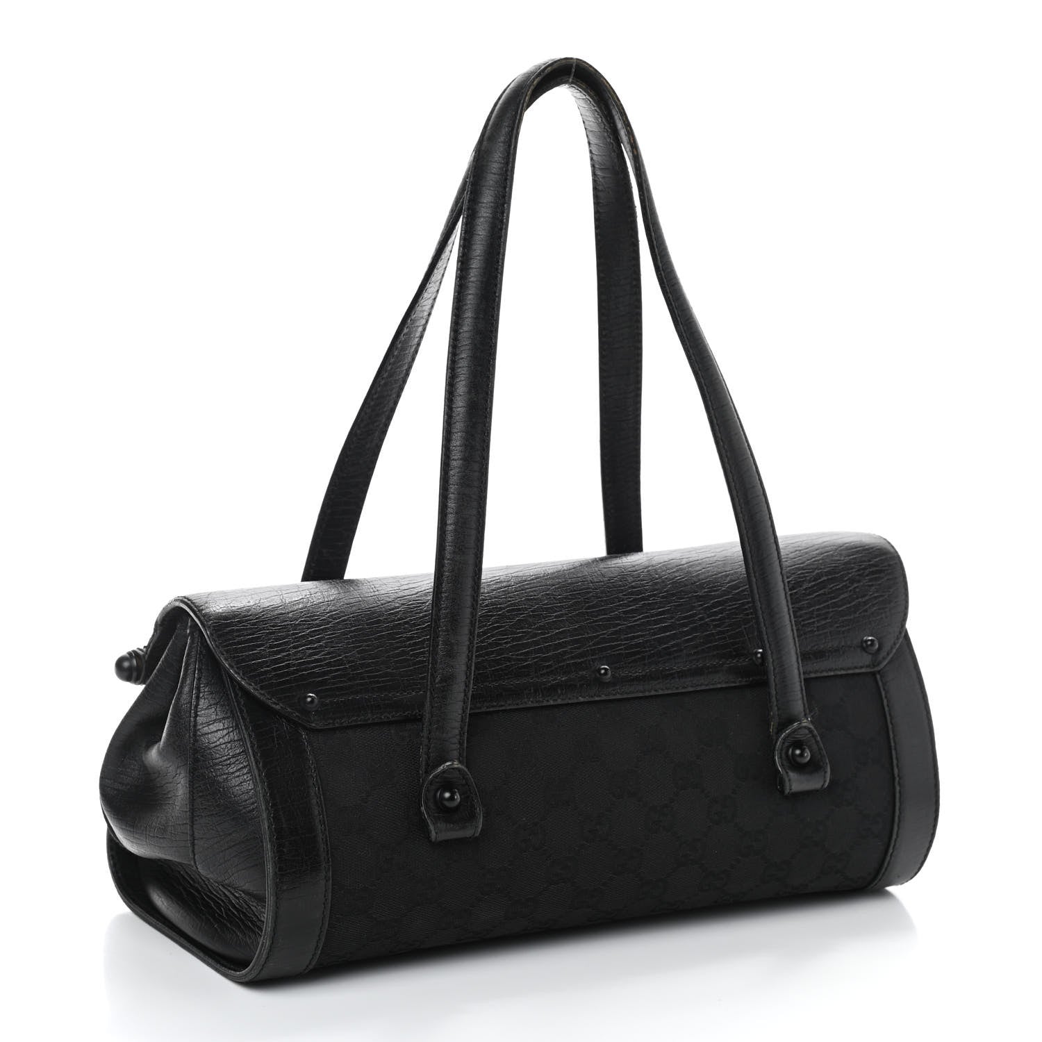 Gucci Monogram Bamboo Bullet Bag Black 3 of 9