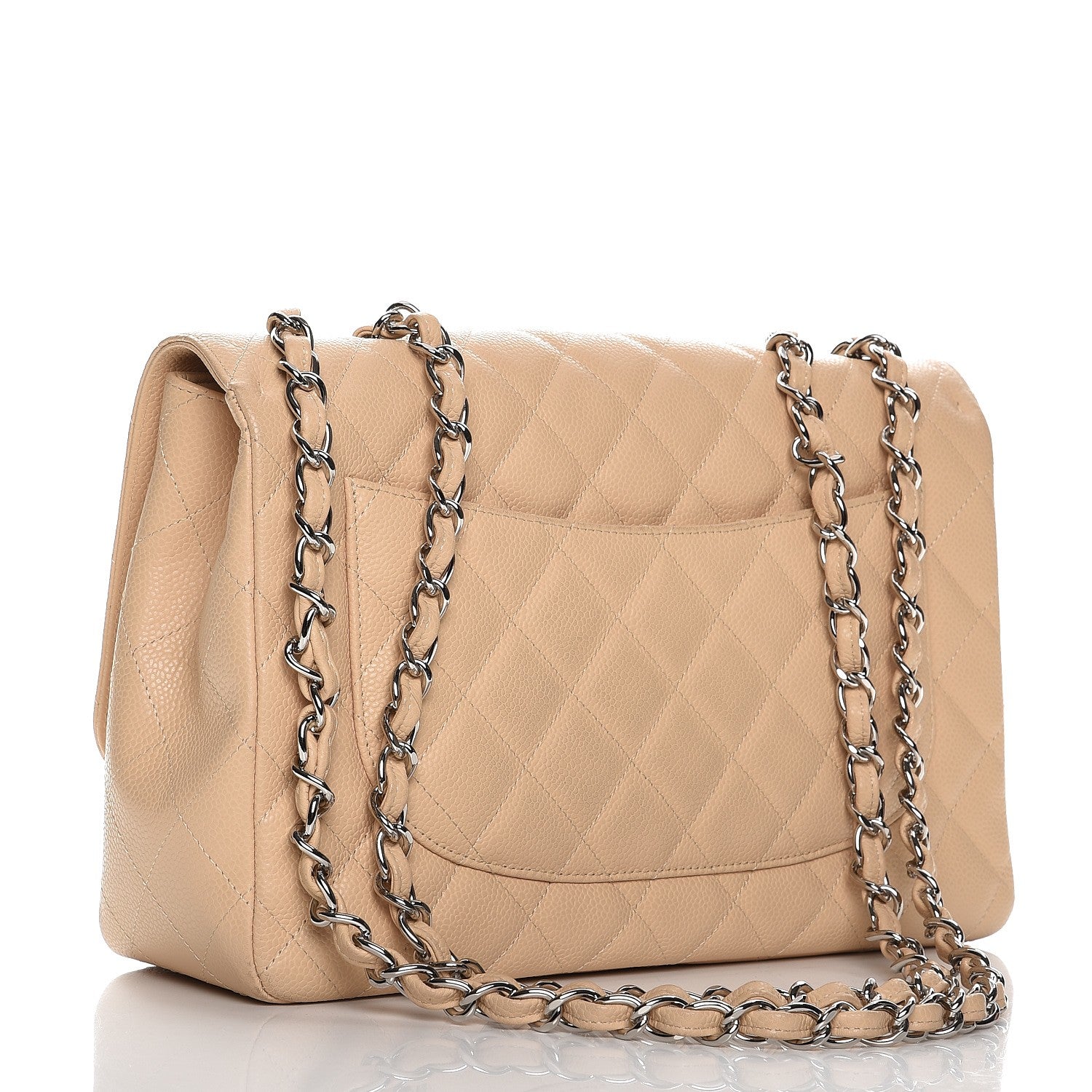 Chanel Caviar Quilted Jumbo Single Flap Beige Clair 3 of 11