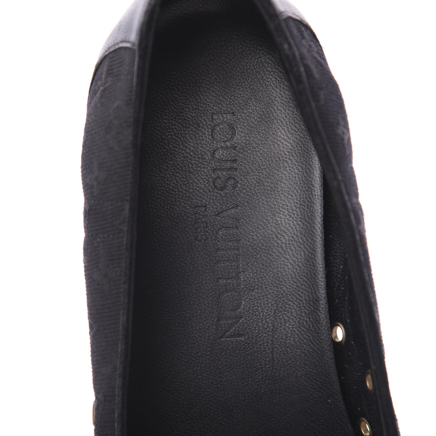 Canvas Monogram Flats 37.5 Black