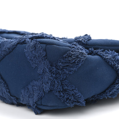 Chanel Cotton Canvas Quilted Medium Chanel 19 Flap Navy Blue 9 of 11