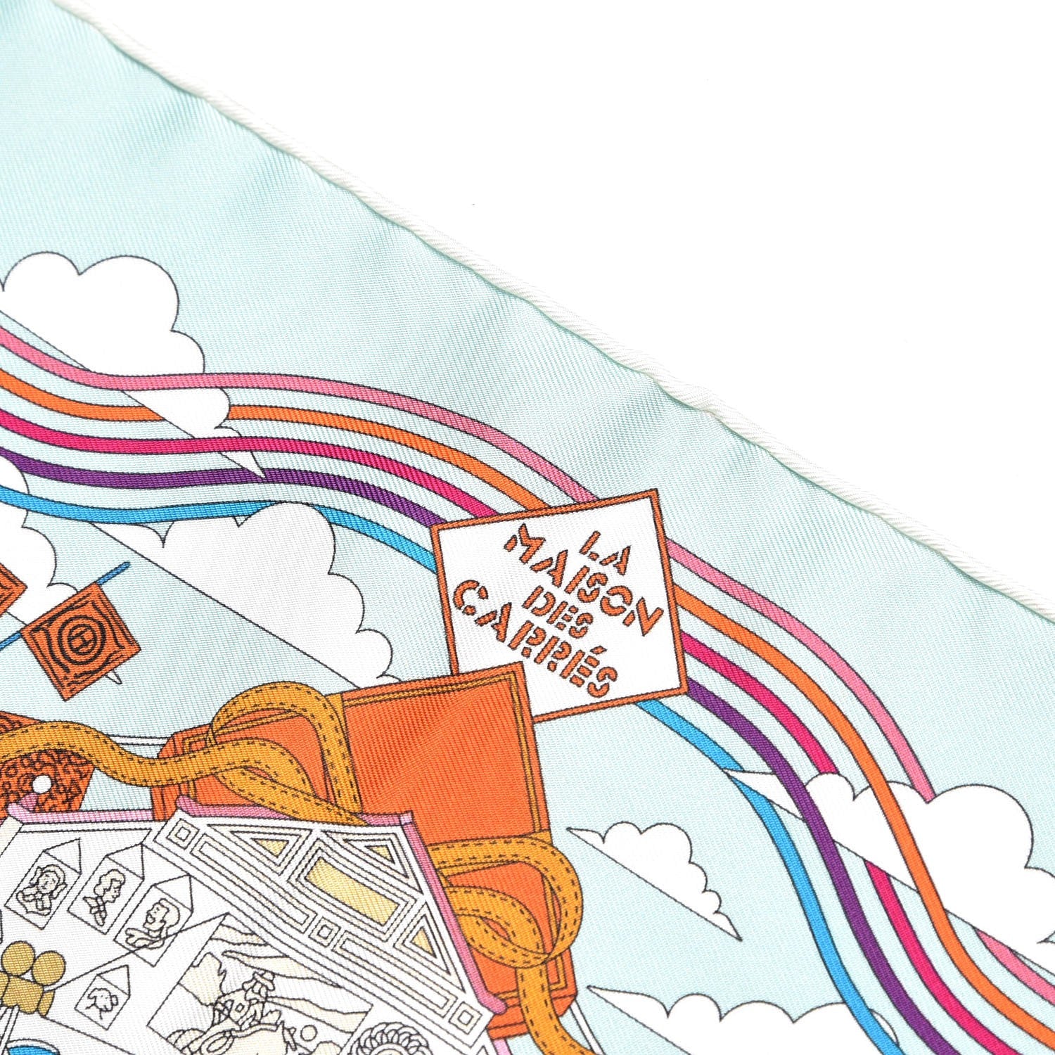 Hermes Silk La Maizeon des Carres Pocket Square Scarf 3 of 8