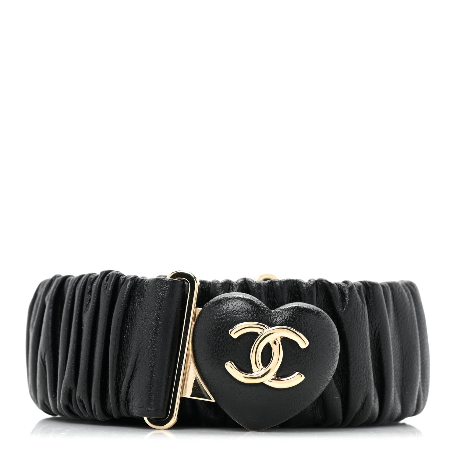 Chanel Calfskin CC Heart Belt 80 32 Black 1 of 4
