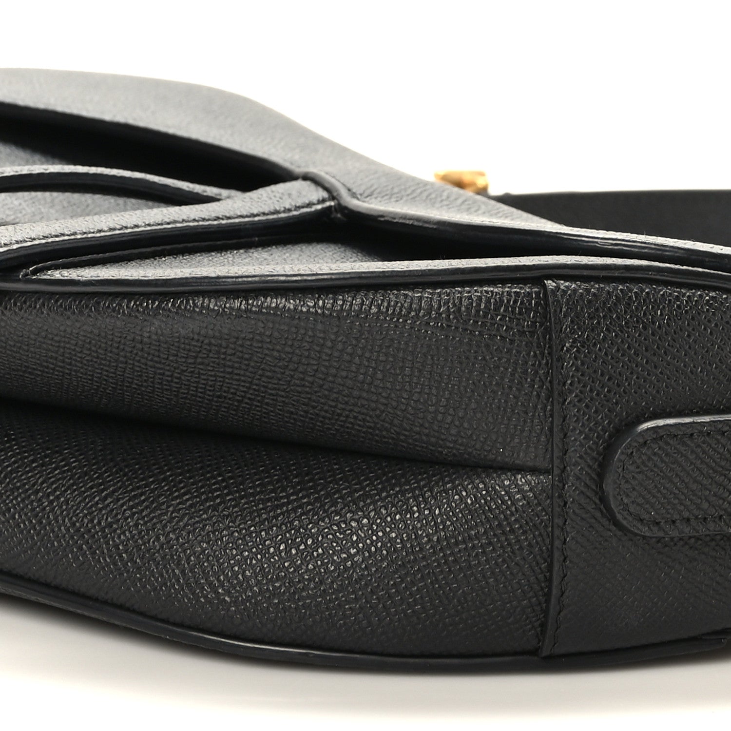 Christian Dior Grained Calfskin Saddle Bag With Strap Black 9 of 9