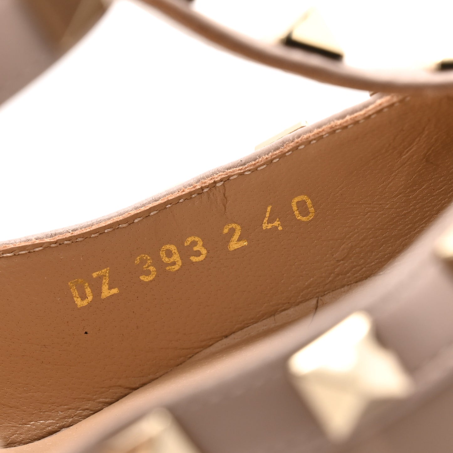 Patent Nappa Rockstud Ankle Strap 100mm Pumps 40 Poudre