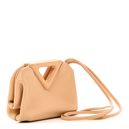 Bottega Veneta Calfskin The Point Coin Purse Almond 3 of 9
