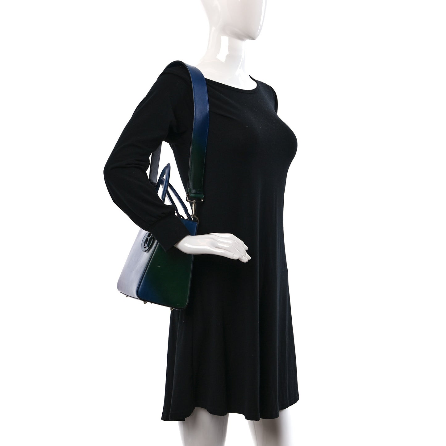 Box Calfskin Gradient Medium Lady Dior Purple Blue Green