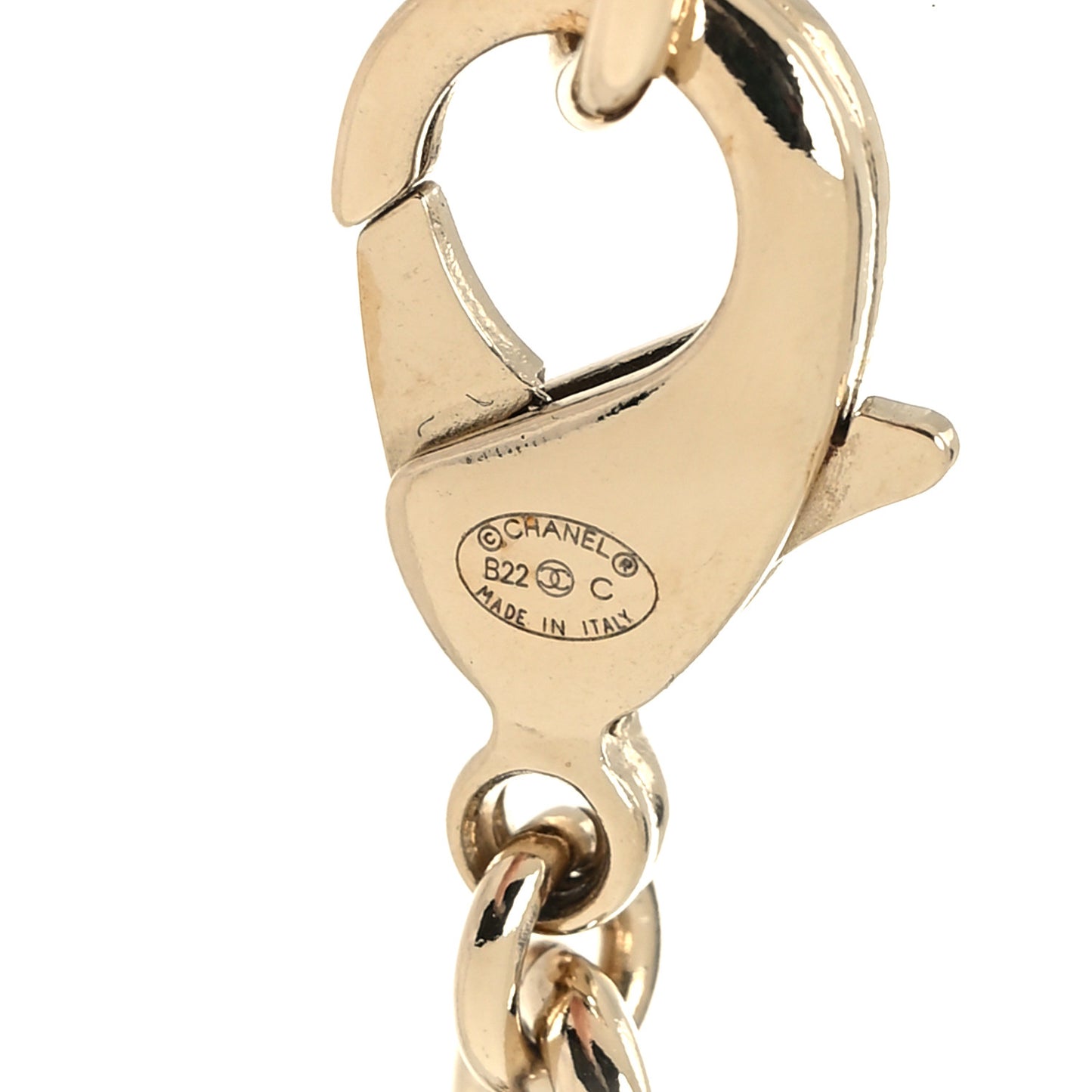 Metal CC Heart Locket Necklace Gold
