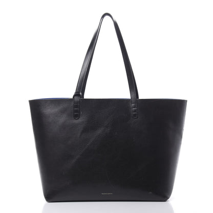 Mansur Gavriel Calfskin Large Shopping Tote Black Royal 3 of 22