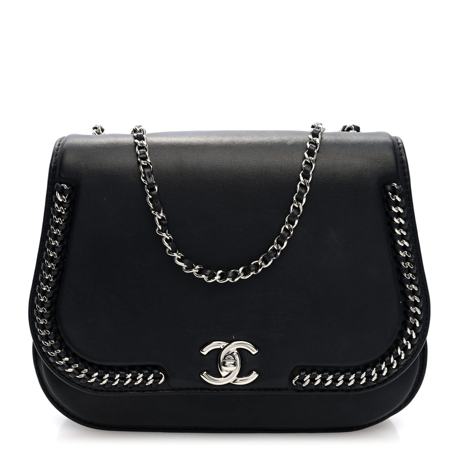 Chanel Calfskin Braided Small Chic Flap Black 1 of 10