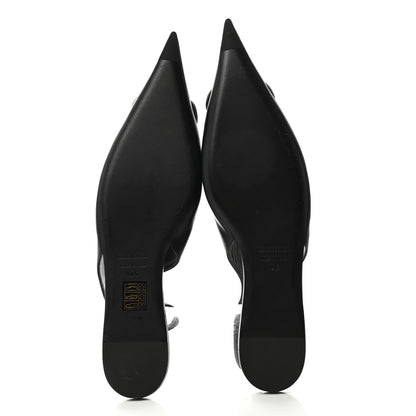 Balenciaga Calfskin BB Knife Pointy Toe Slingback Flats 40.5 Black 5 of 10