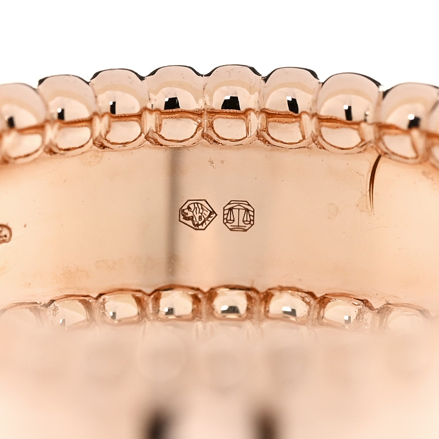 Van Cleef & Arpels 18K Rose Gold Perlee Signature Ring 56 7.75 5 of 7