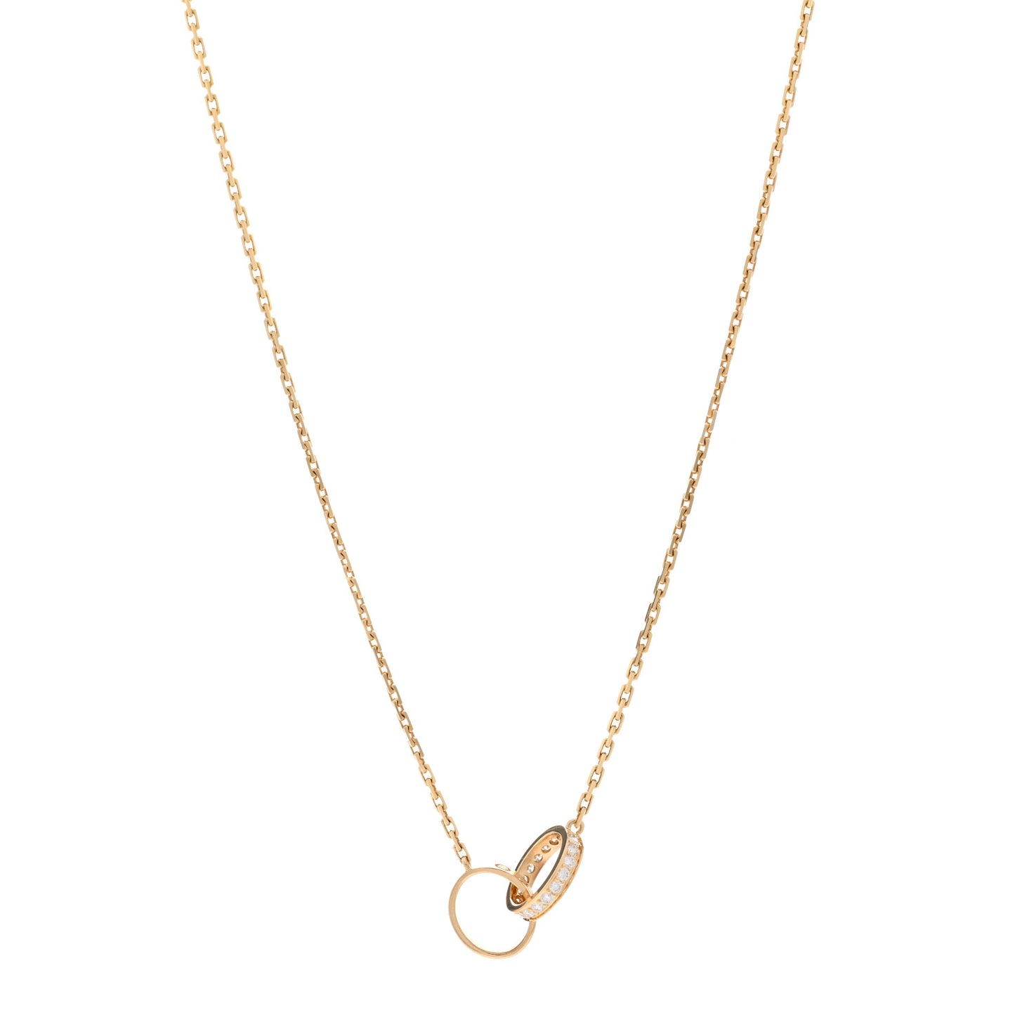 18K Yellow Gold Diamond Interlocking LOVE Necklace