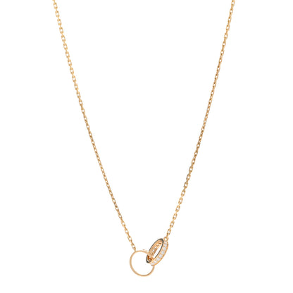 Cartier 18K Yellow Gold Diamond Interlocking LOVE Necklace 1 of 4