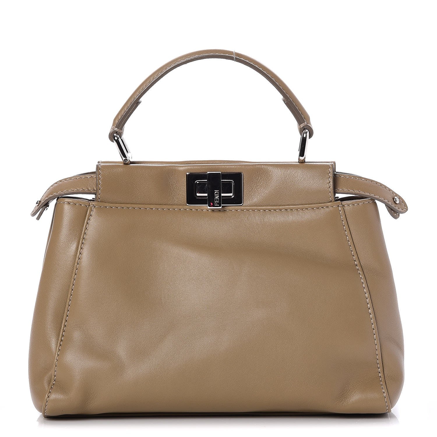 Fendi Nappa Mini Peekaboo Iconic Satchel Tortora 1 of 7