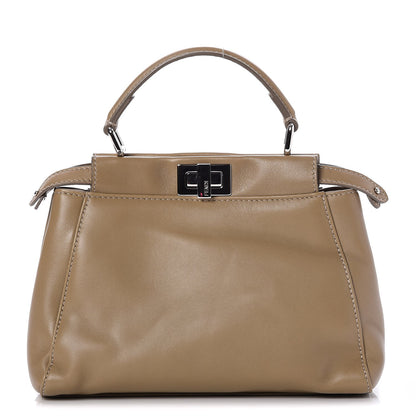Fendi Nappa Mini Peekaboo Iconic Satchel Tortora 1 of 7