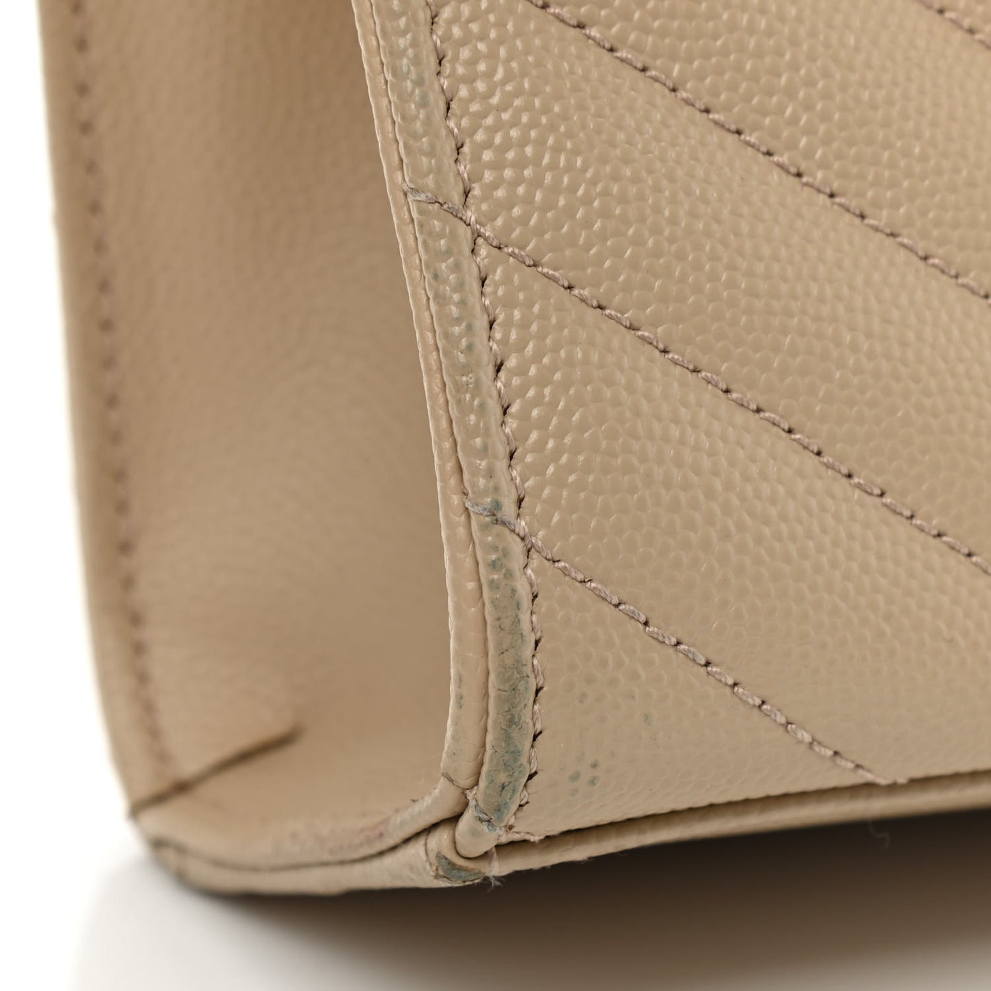 Grain De Poudre Matelasse Chevron Large Monogram Satchel Dark Beige