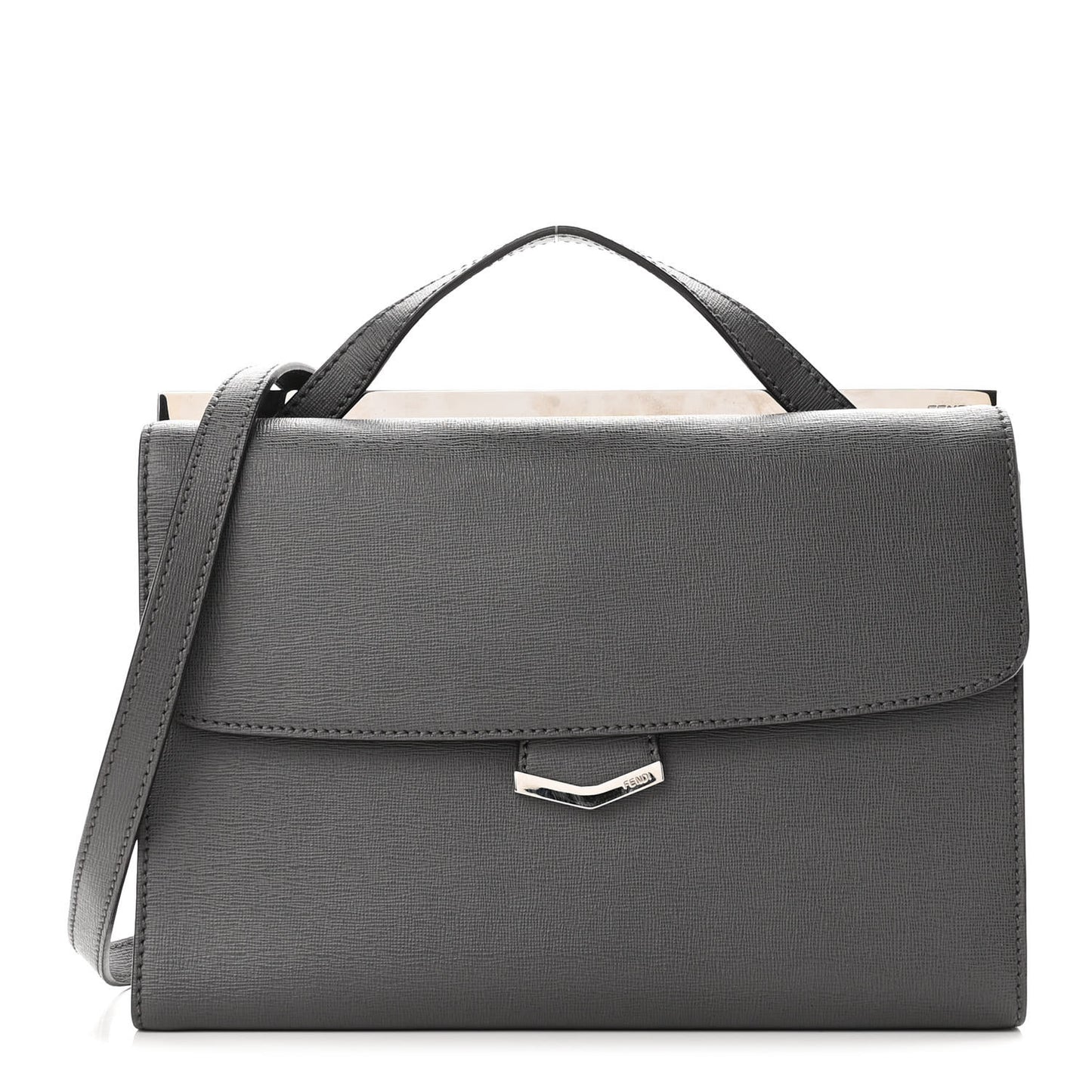 Vitello Elite Flamingo Demi Jour Shoulder Bag Grey
