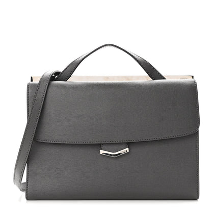 Fendi Vitello Elite Flamingo Demi Jour Shoulder Bag Grey 1 of 10