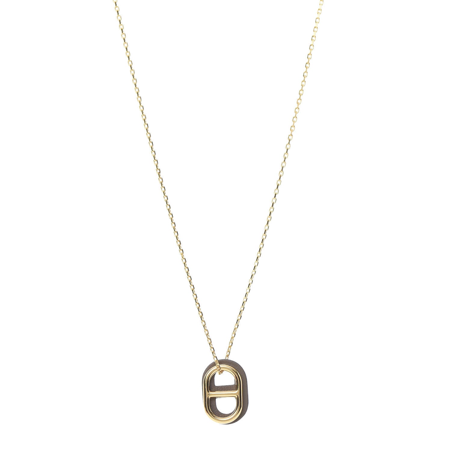 Hermes Swift O'Maillon Pendant Necklace Etoupe 1 of 6