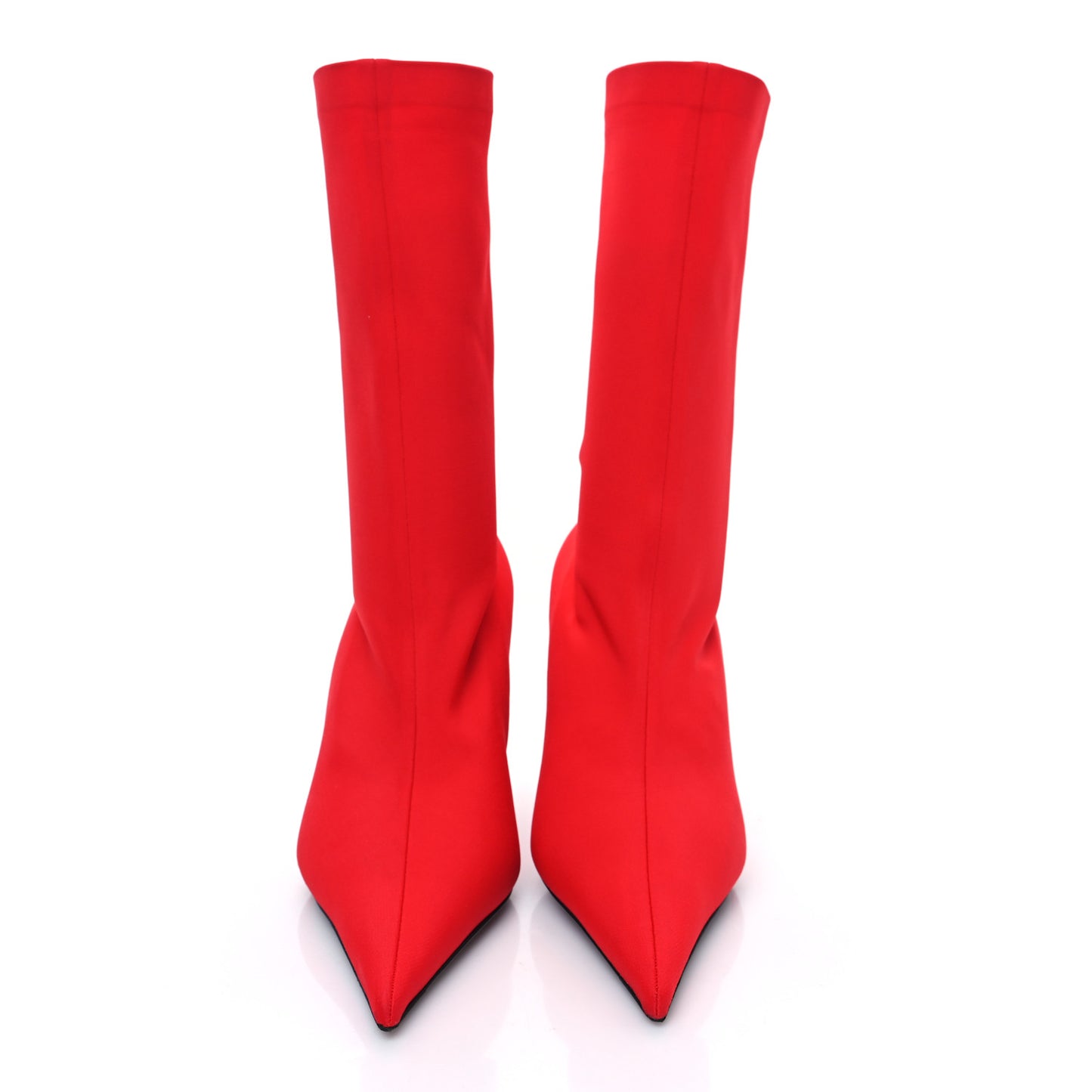 Matte Spandex Extreme Pointed Toe Knife 80mm Ankle Boots 36.5 Red
