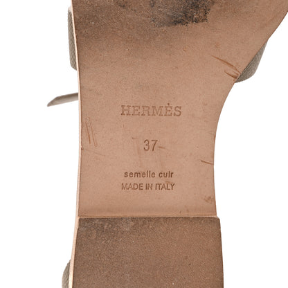 Hermes Epsom Santorini Sandals 37 Etoupe 7 of 9