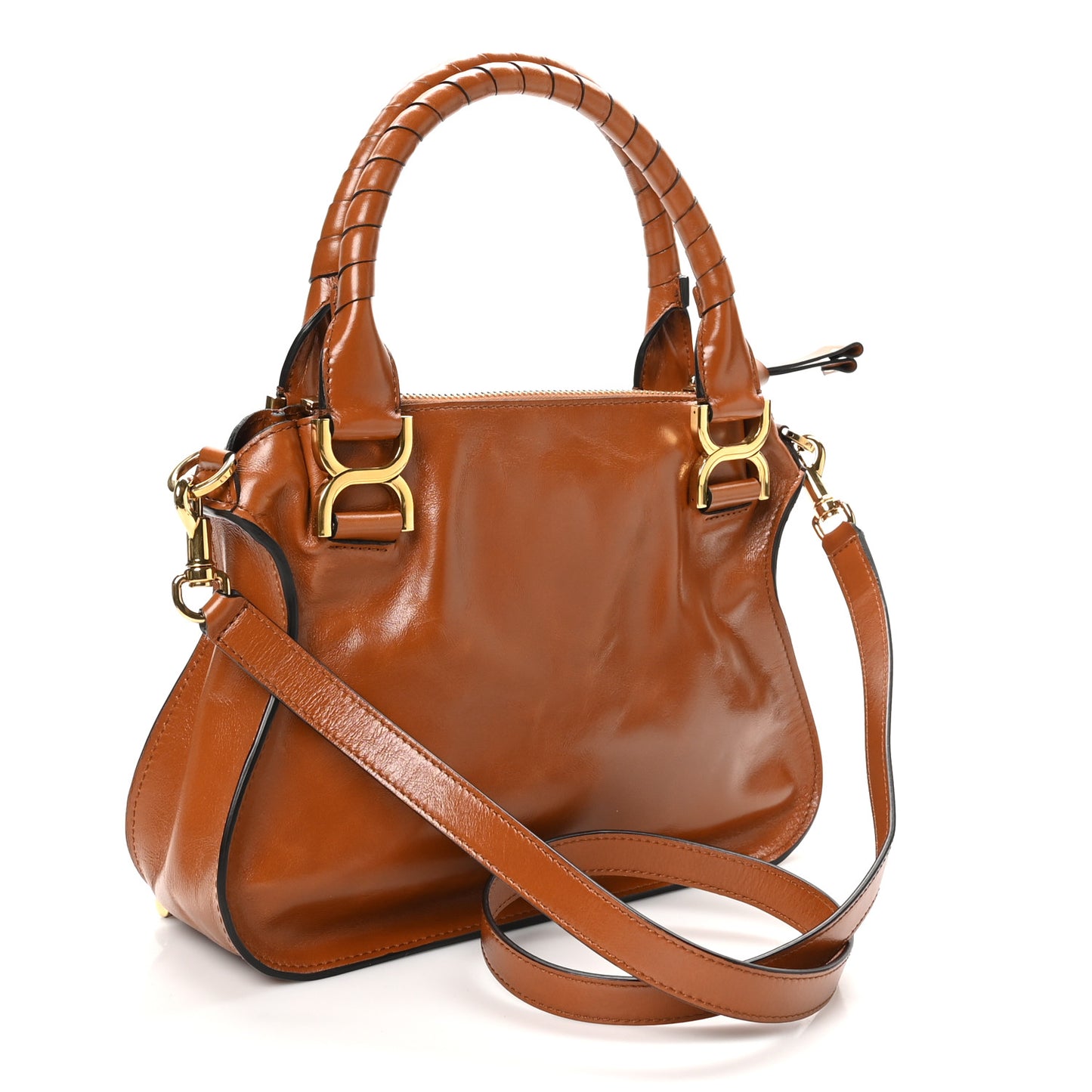 Calfskin Small Marcie Satchel Tan
