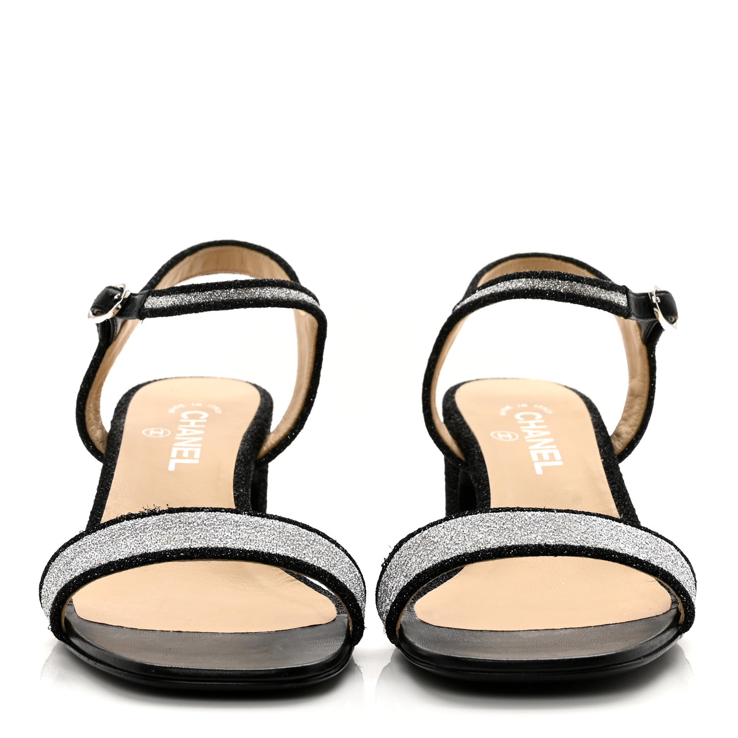 Fantasy Fabric Lurex Sandals 39 Silver Black