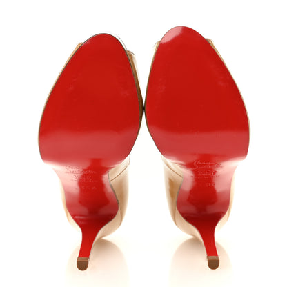 Christian Louboutin Patent Peep Toe 100 Pumps 35.5 Nude 6 of 9