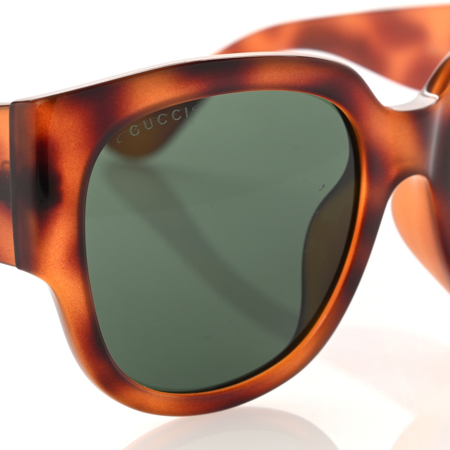Gucci Acetate Square Frame Sunglasses GG0142SA Tortoise 8 of 9
