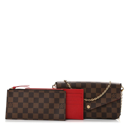 Louis Vuitton Damier Ebene Pochette Felicie Chain Wallet 1 of 12