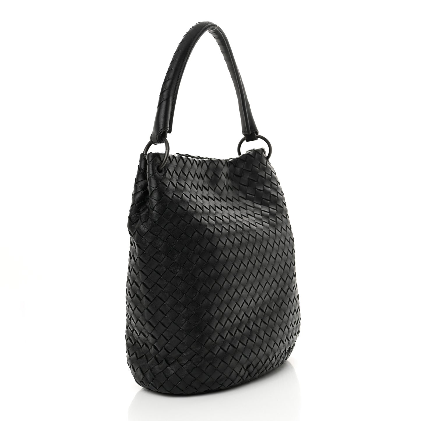 Nappa Intrecciato Bucket Bag Black