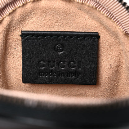Gucci Calfskin Matelasse GG Marmont Round Coin Purse Black 6 of 9