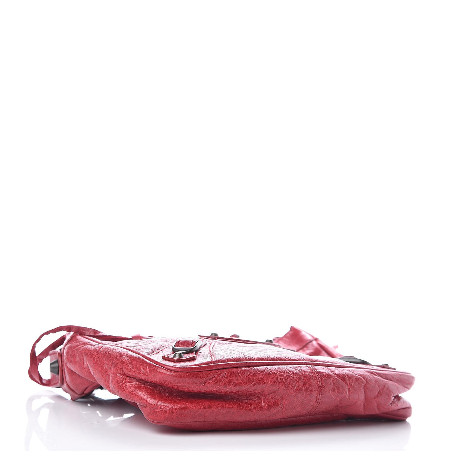 Agneau Classic Hardware Shoulder Bag Rubisse