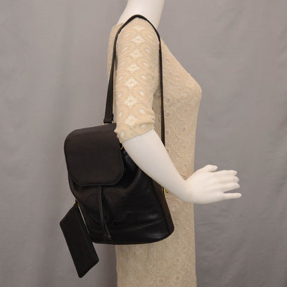 Chanel Caviar Drawstring Sling Backpack Black 2 of 7