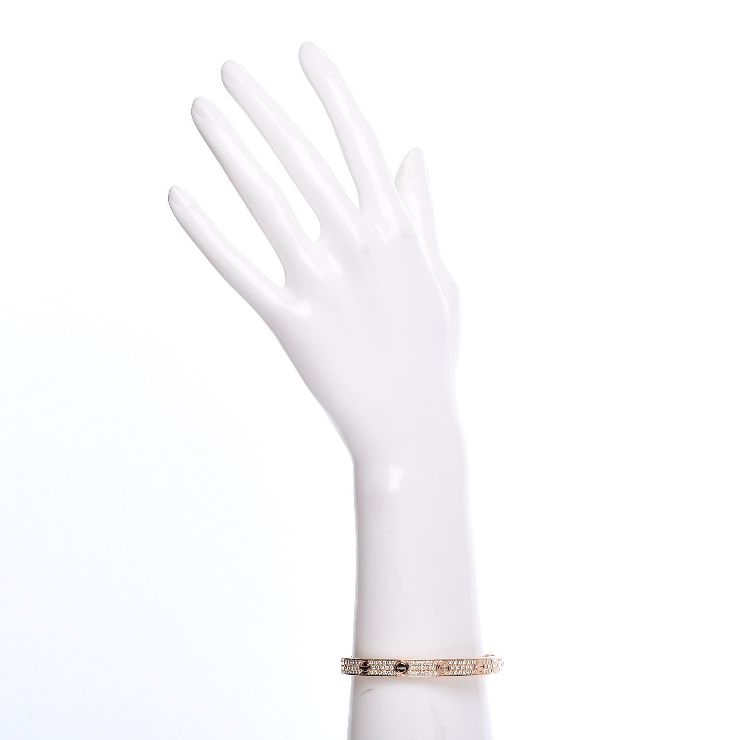 Cartier 18K Pink Gold Diamond LOVE Paved Bracelet 17 2 of 6