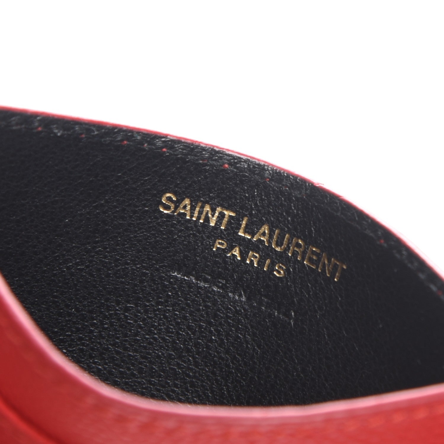 Saint Laurent Grain De Poudre Matelasse Chevron Monogram Credit Card Case New Red 6 of 7