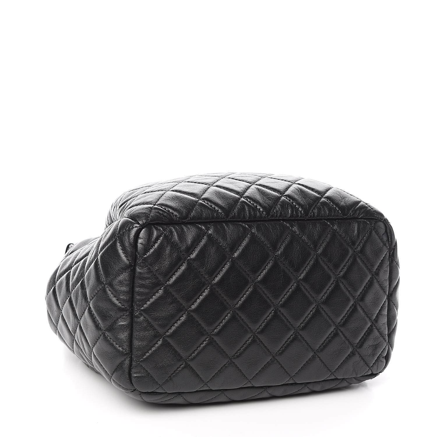 Chanel Lambskin Quilted CC Chain Drawstring Tote Black 4 of 11