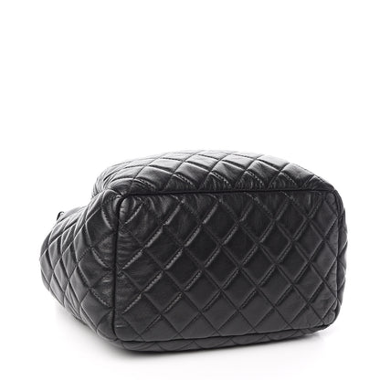 Chanel Lambskin Quilted CC Chain Drawstring Tote Black 4 of 11