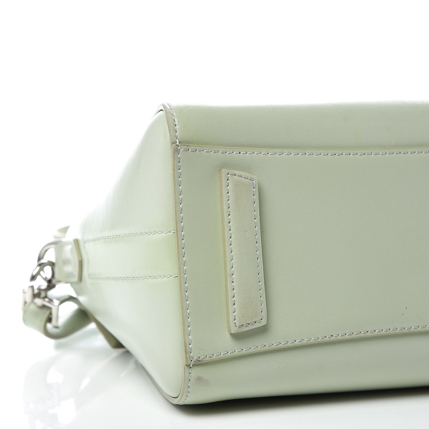 Shiny Lord Calfskin Mini Antigona Aqua Green