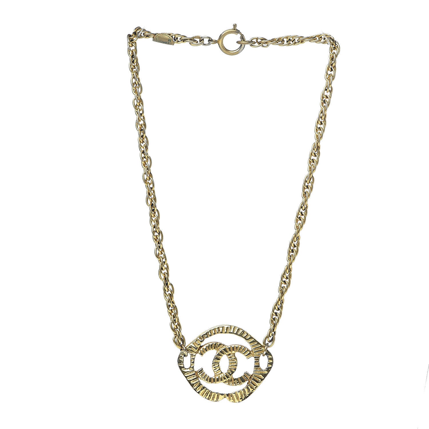 Chanel CC Short Chain Necklace Gold 3 of 5