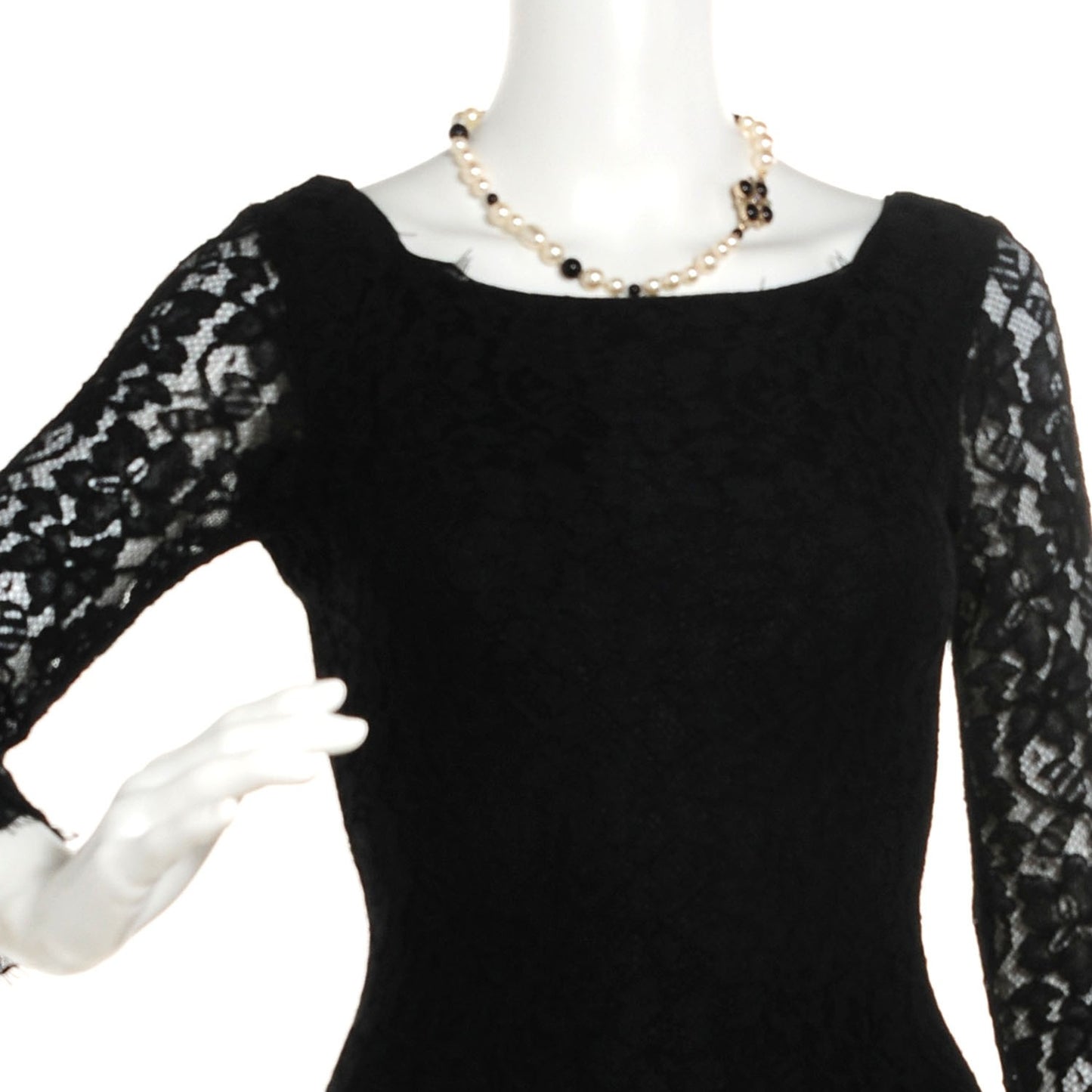 Pearl Crystal CC Short Necklace Gold Black
